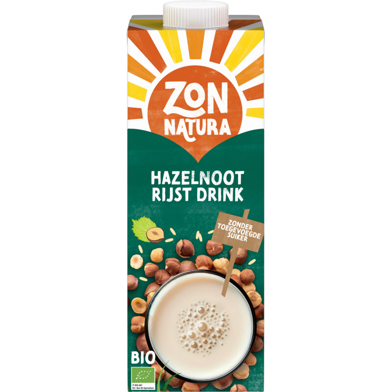 Een afbeelding van Zonnatura Hazelnoot rijst drink