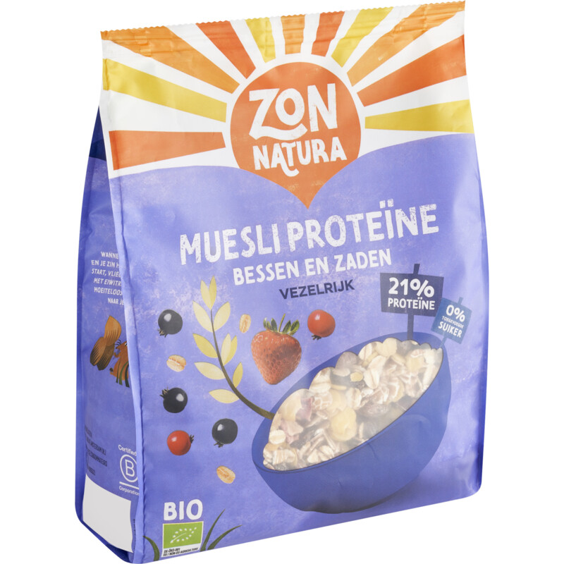 Een afbeelding van Zonnatura Muesli bessen en zaden proteïne