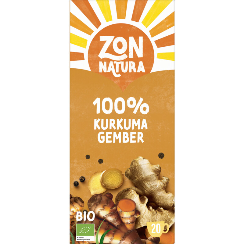 Een afbeelding van Zonnatura 100% kurkuma gember kruideninfusie
