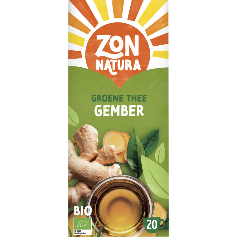 Een afbeelding van Zonnatura Groene thee gember