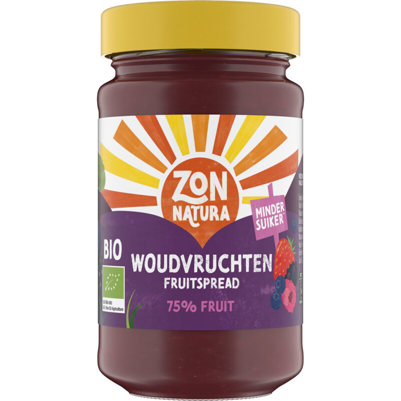 Een afbeelding van Zonnatura Woudvruchten fruitspread 75% fruit