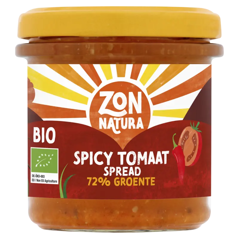 Zonnatura Spicy tomaat spread 72% groente