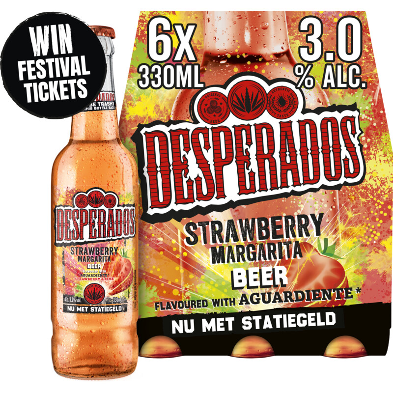 Een afbeelding van Desperados Strawberry margarita bier 6-pack