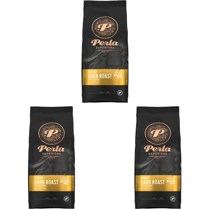 Een afbeelding van Perla Superiore Finest dark roast koffiebonen 3-pack