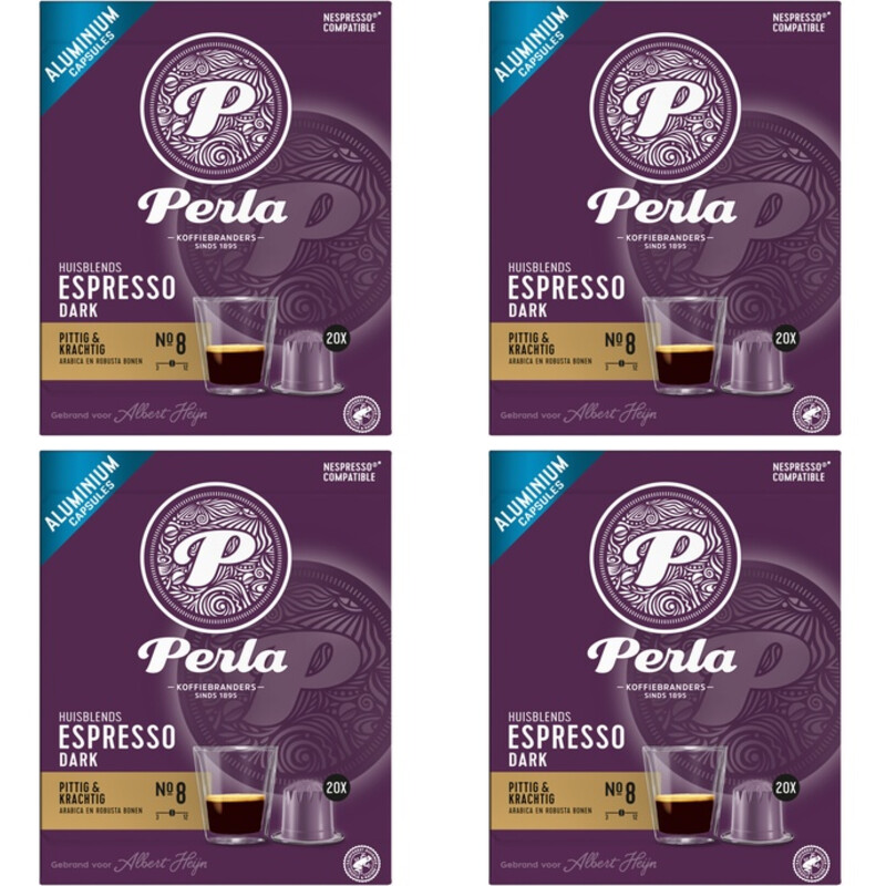 Een afbeelding van Perla Huisblends Espresso dark capsules 4-pack