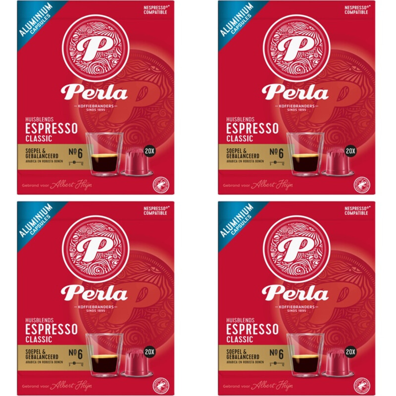 Een afbeelding van Perla Huisblends Espresso classic capsules 4-pack