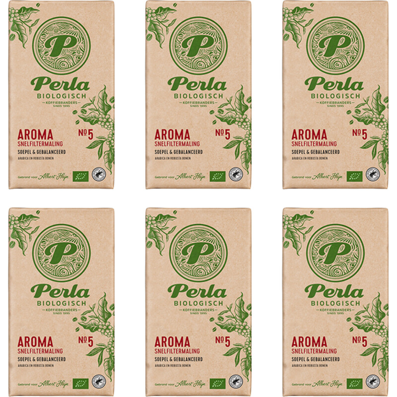 Een afbeelding van Perla Biologisch Aroma snelfiltermaling 6-pack