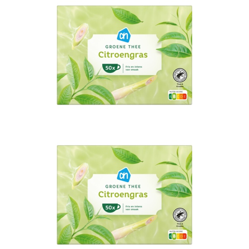 Een afbeelding van AH Groene thee citroengras 2-pack