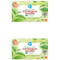Een afbeelding van AH Groene thee citroengras aardbei 2-pack