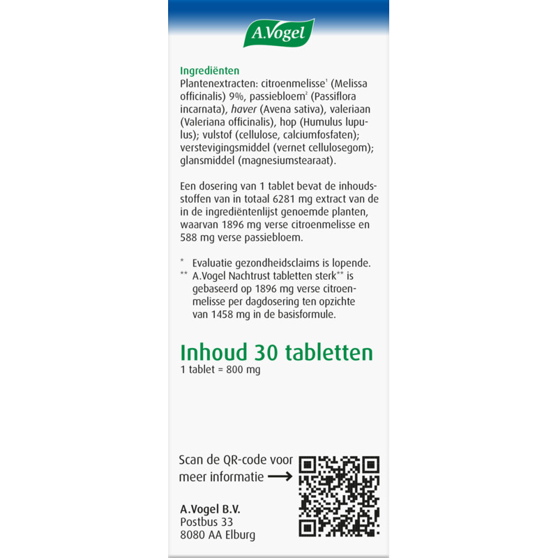 Een afbeelding van A.Vogel Dormeasan citroenmelisse nachtrust