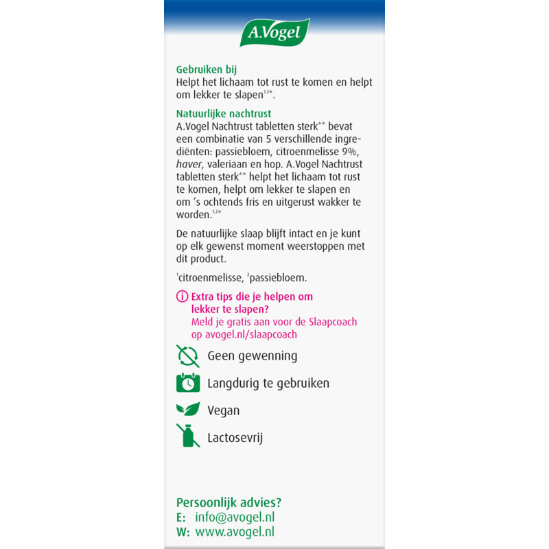 Een afbeelding van A.Vogel Dormeasan citroenmelisse nachtrust