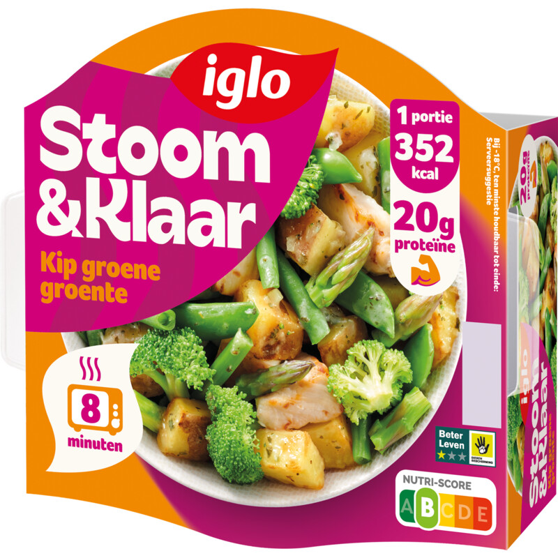 Een afbeelding van Iglo Stoom & klaar kip groene groente