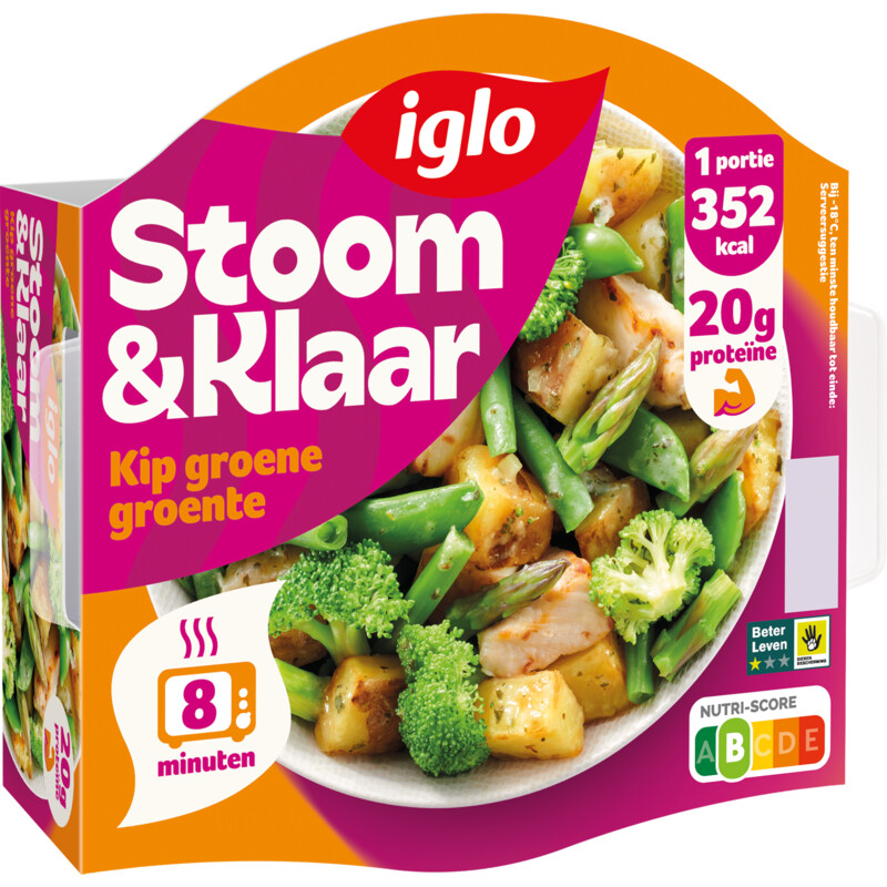 Een afbeelding van Iglo Stoom & klaar kip groene groente