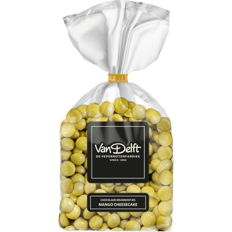 Een afbeelding van Van Delft Chocolade kruidnootjes mango cheesecake