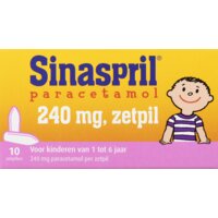 Een afbeelding van Sinaspril Paracetamol 240mg zetpil voor 1-6 jaar