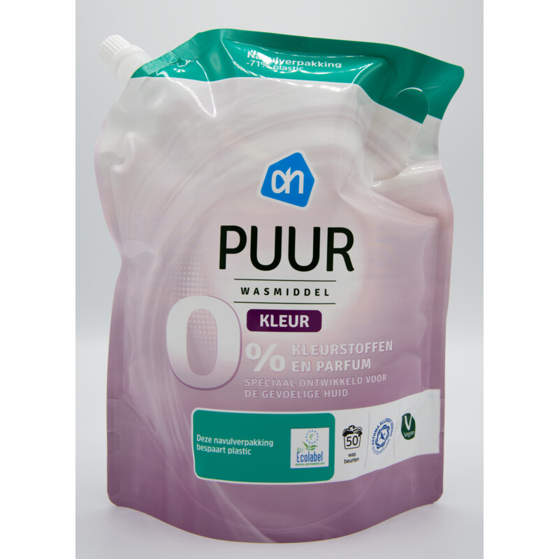 Een afbeelding van AH Puur wasmiddel kleur navulling
