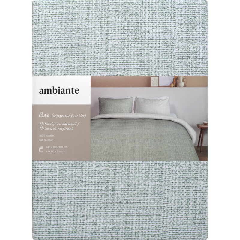Een afbeelding van Ambiante Dekbedovertrek Bax grey green 240x240cm