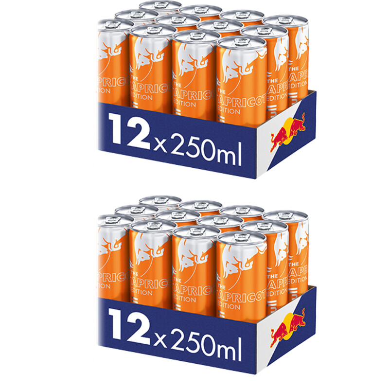 Een afbeelding van Red Bull Energy drink abrikoos-aardbei 2x 12-pack