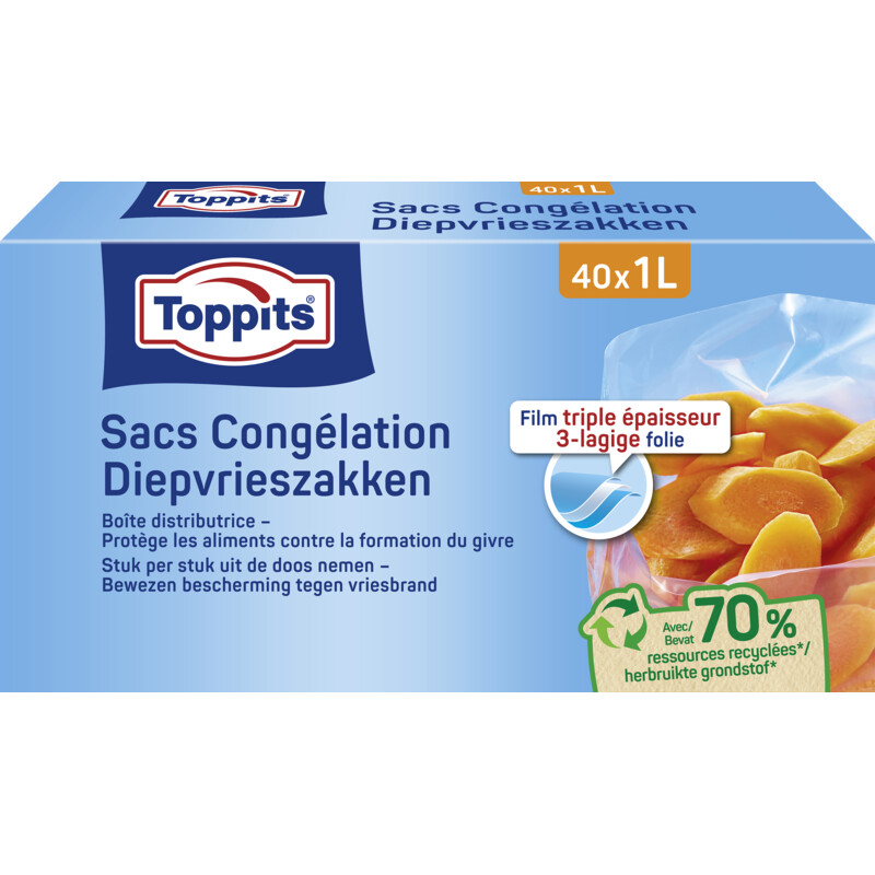 Een afbeelding van Toppits Diepvrieszakken 1 liter