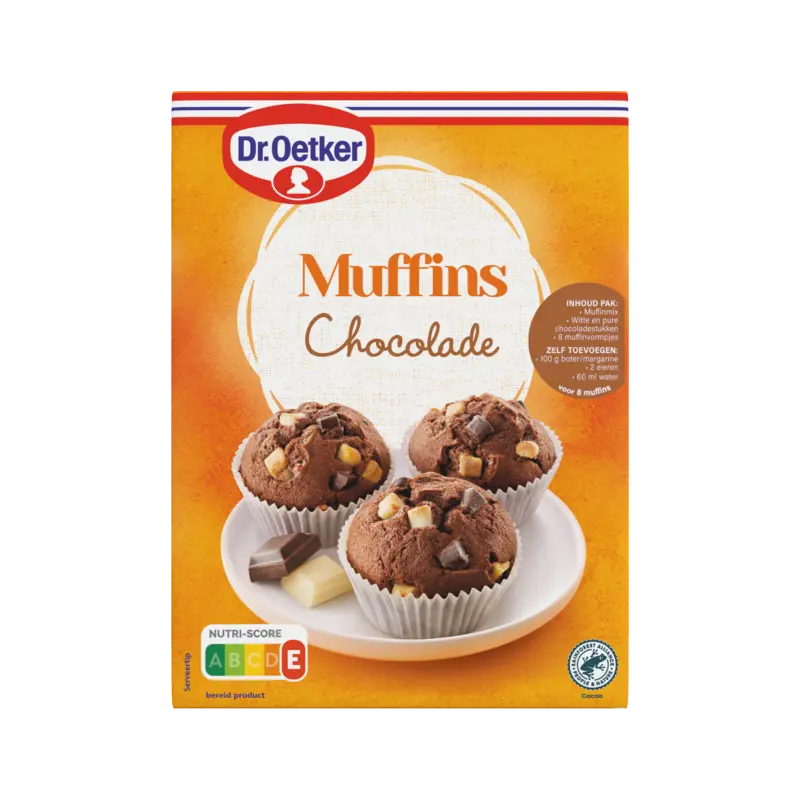 verwen mix muffins met chocolade