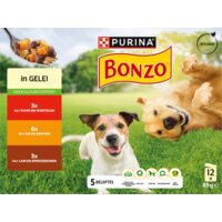 Een afbeelding van Bonzo Maaltijdzakjes in gelei rund, kip, lam