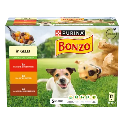 pdp-image-Bonzo Maaltijdzakjes in gelei rund, kip, lam