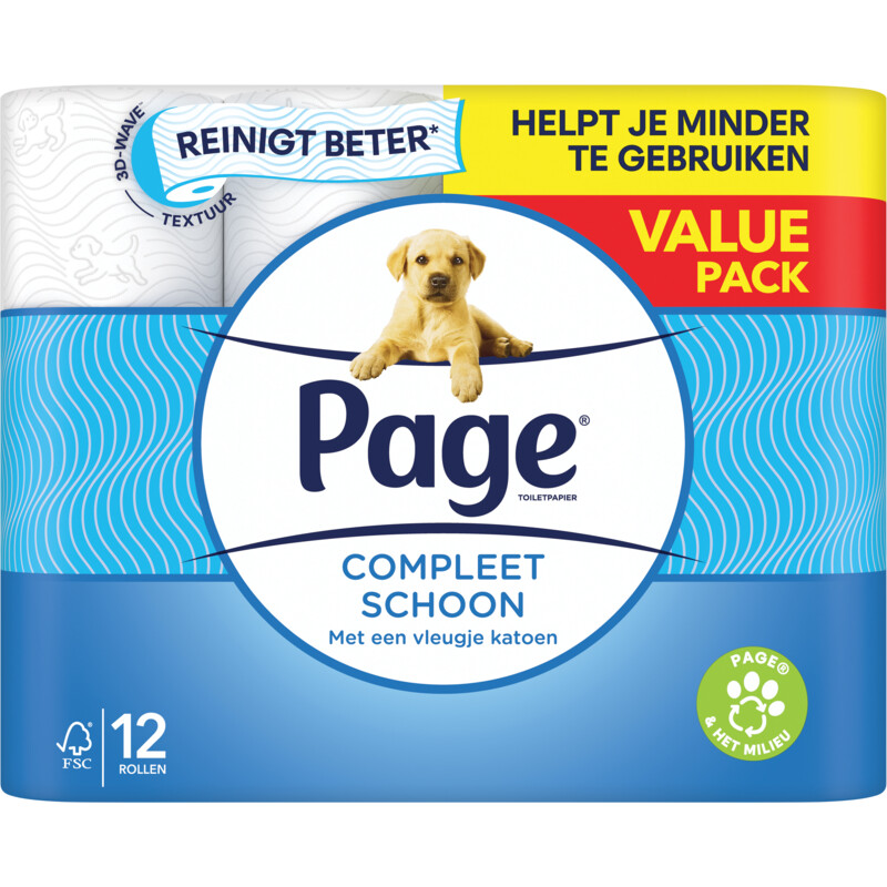 Een afbeelding van Page Compleet schoon toiletpapier voordeelpak