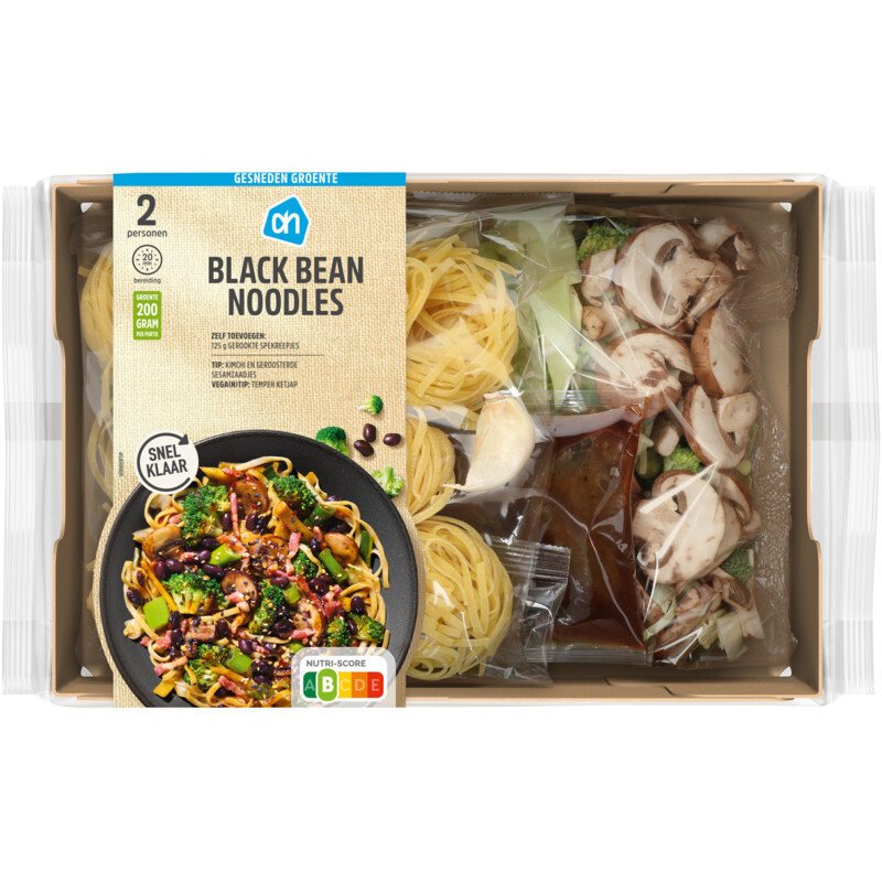 Een afbeelding van AH Gesneden verspakket black bean noodles