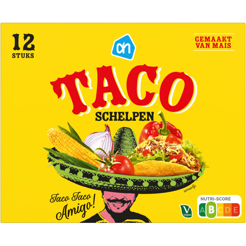 Een afbeelding van AH Taco schelpen