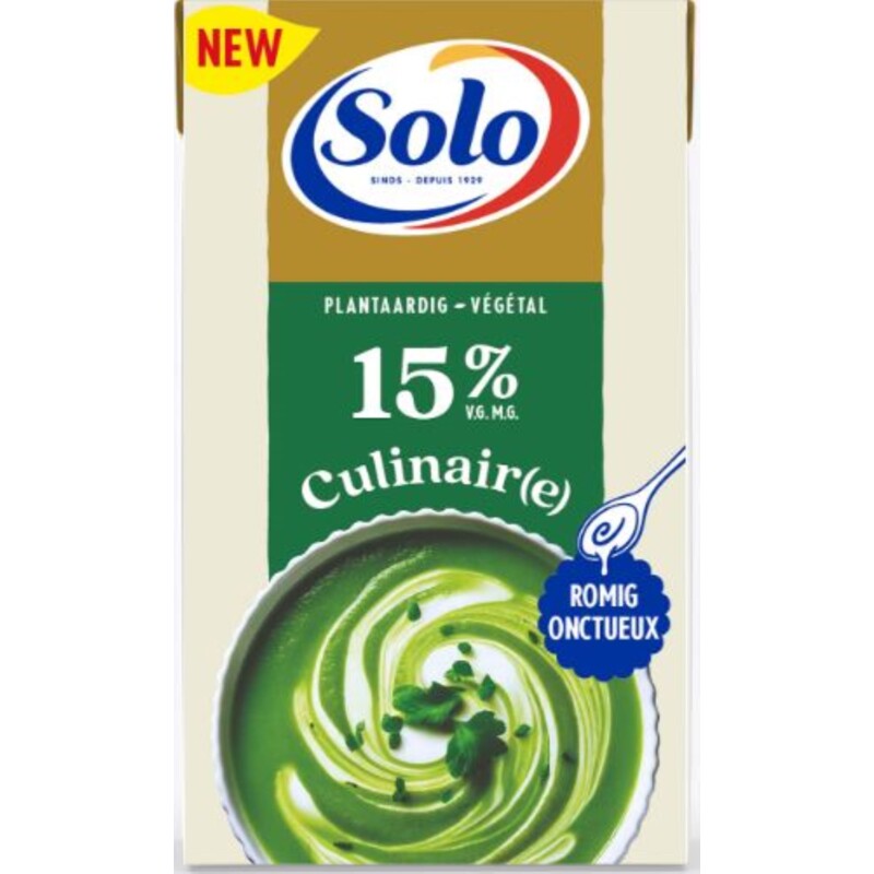 Een afbeelding van Solo Plantaardig room 15% culinair bel