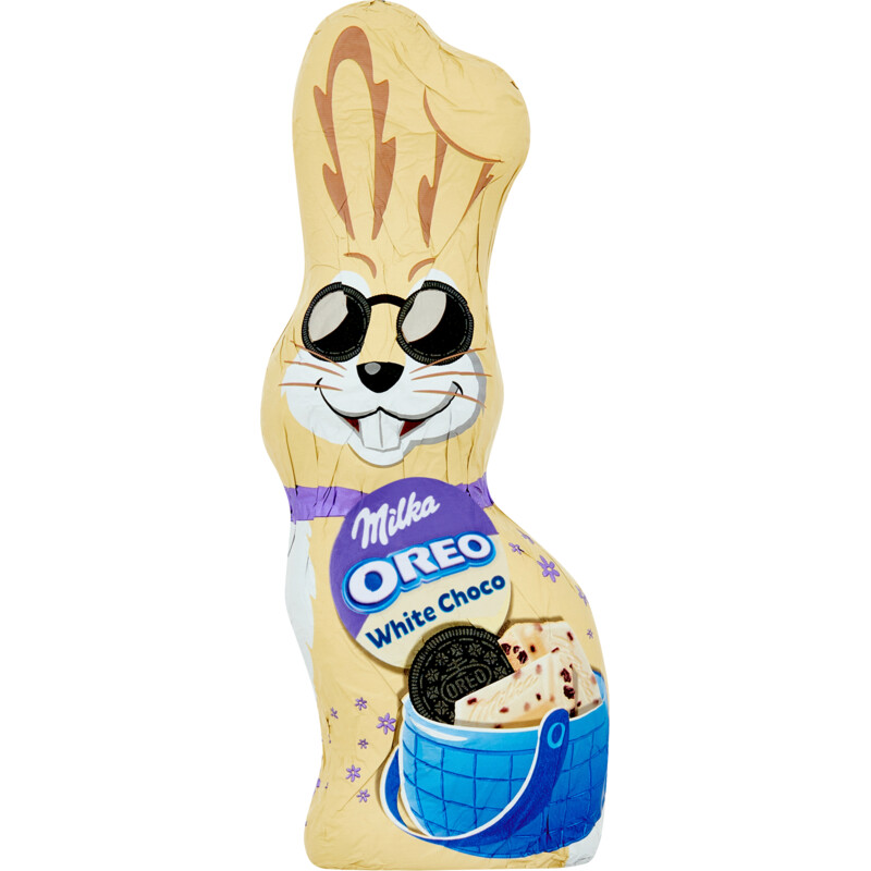 Een afbeelding van Milka Paashaas oreo white choco