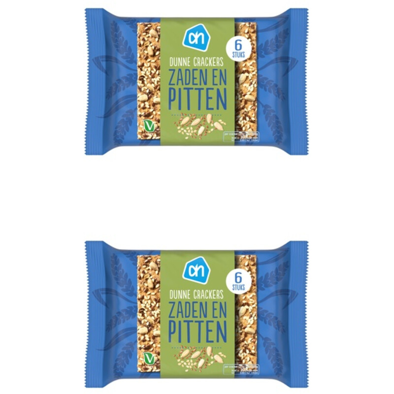 Een afbeelding van AH Dunne crackers zaden en pitten 2-pack