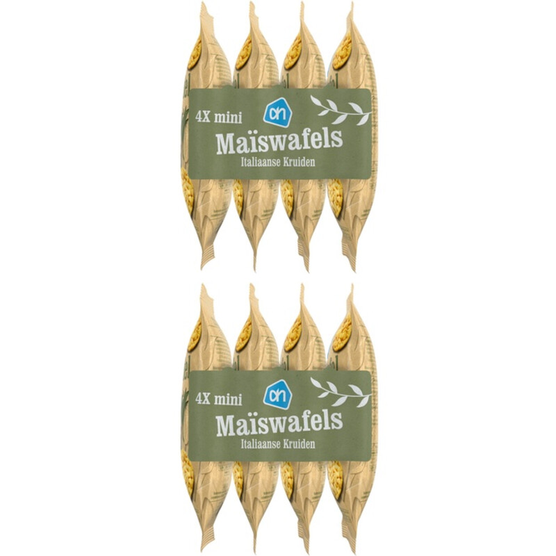 Een afbeelding van AH Mini maiswafels Italia. kruiden 2-pack