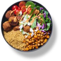 Een afbeelding van AH Gesneden verspakket falafel bowl