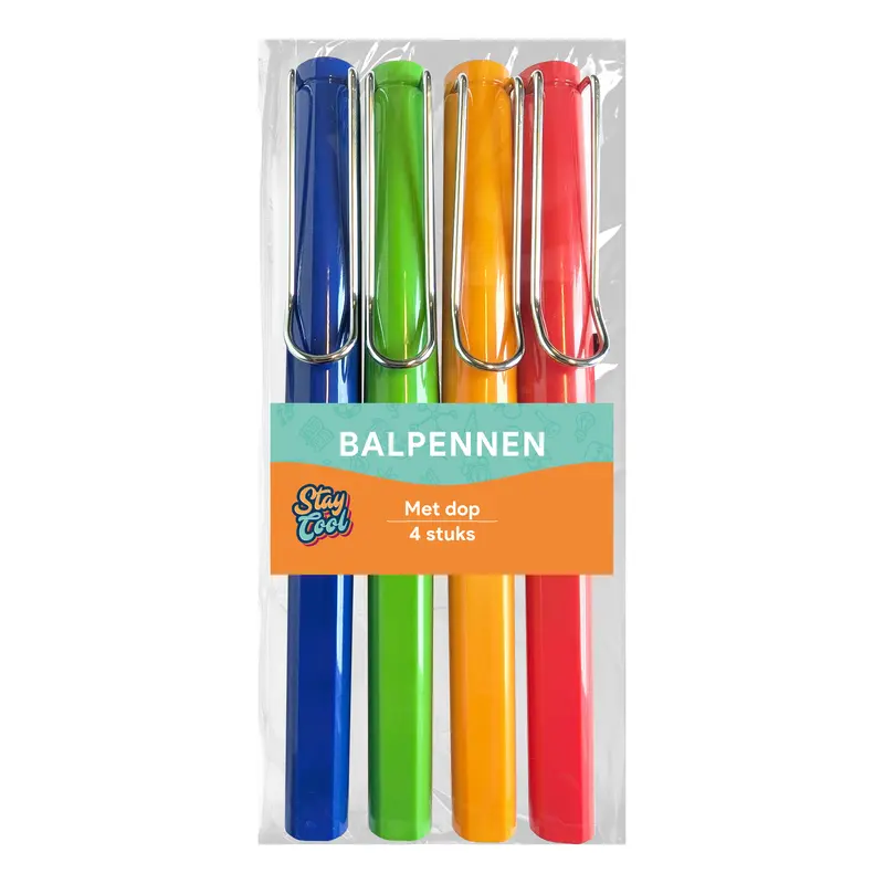 Balpennen met dop kleur