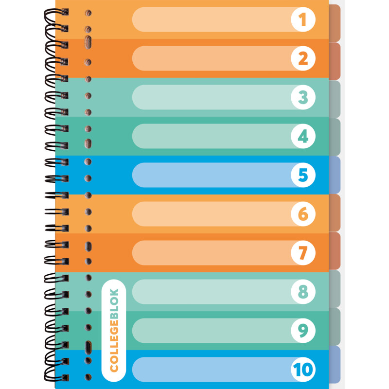 Een afbeelding van A4 college blok met tabbladen