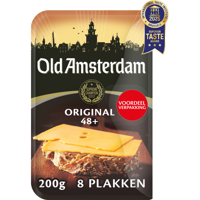 Een afbeelding van Old Amsterdam Original 48+ plakken voordeelverpakking