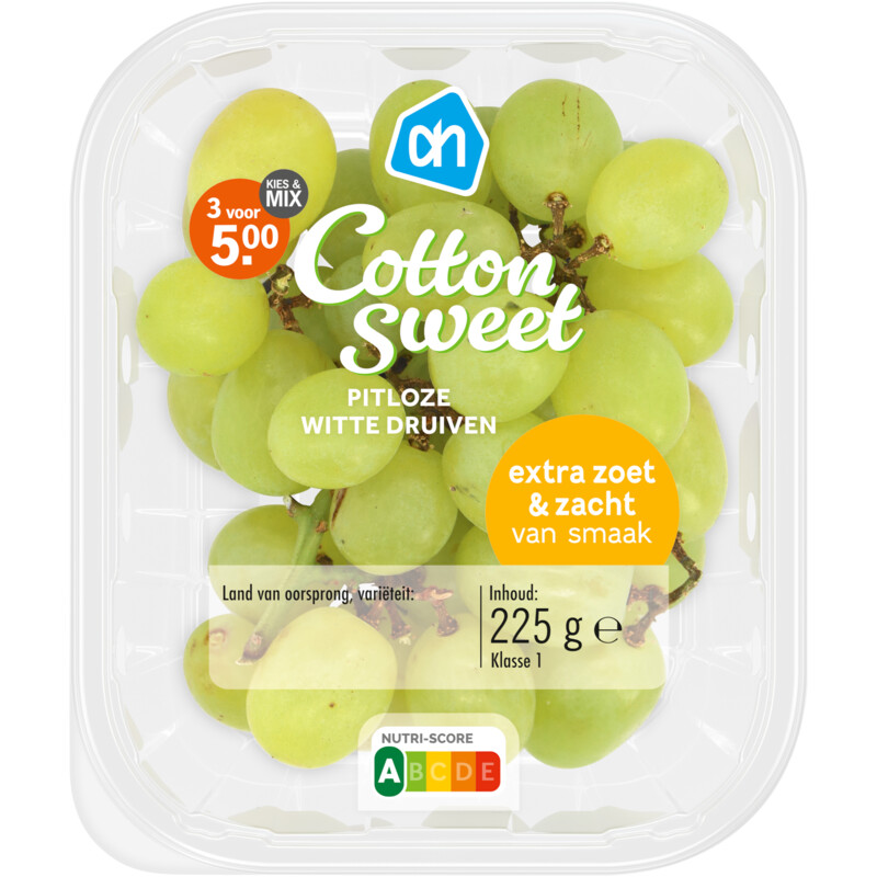 Een afbeelding van AH Cotton sweets pitloze witte druiven