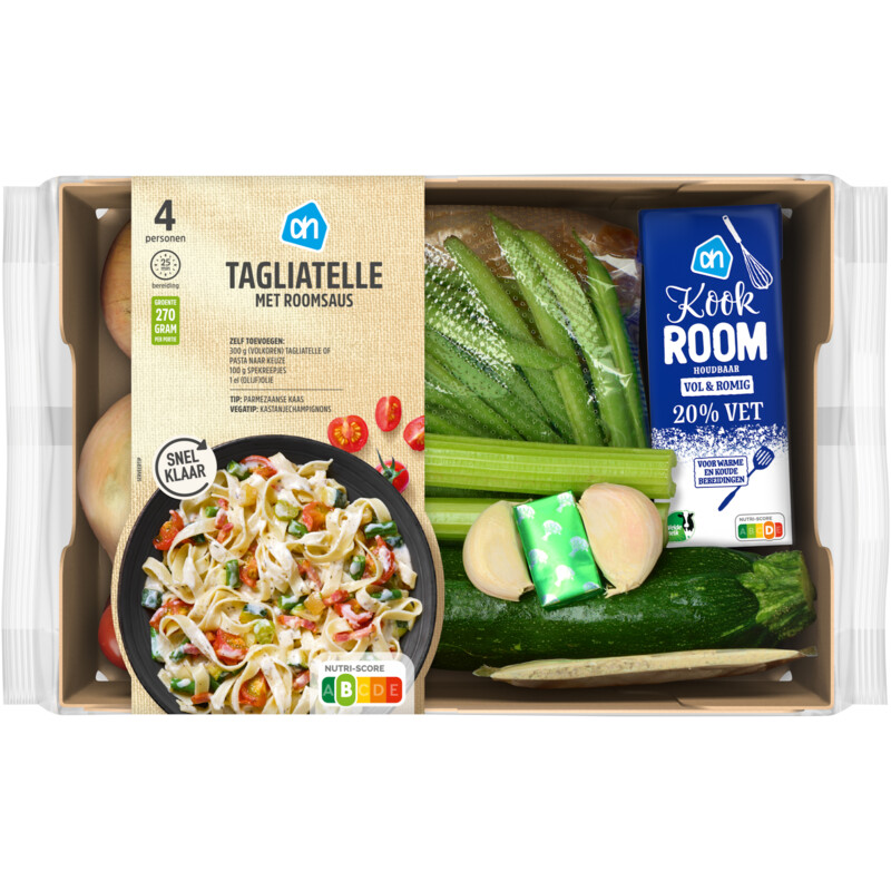 Een afbeelding van AH Tagliatelle met roomsaus verspakket