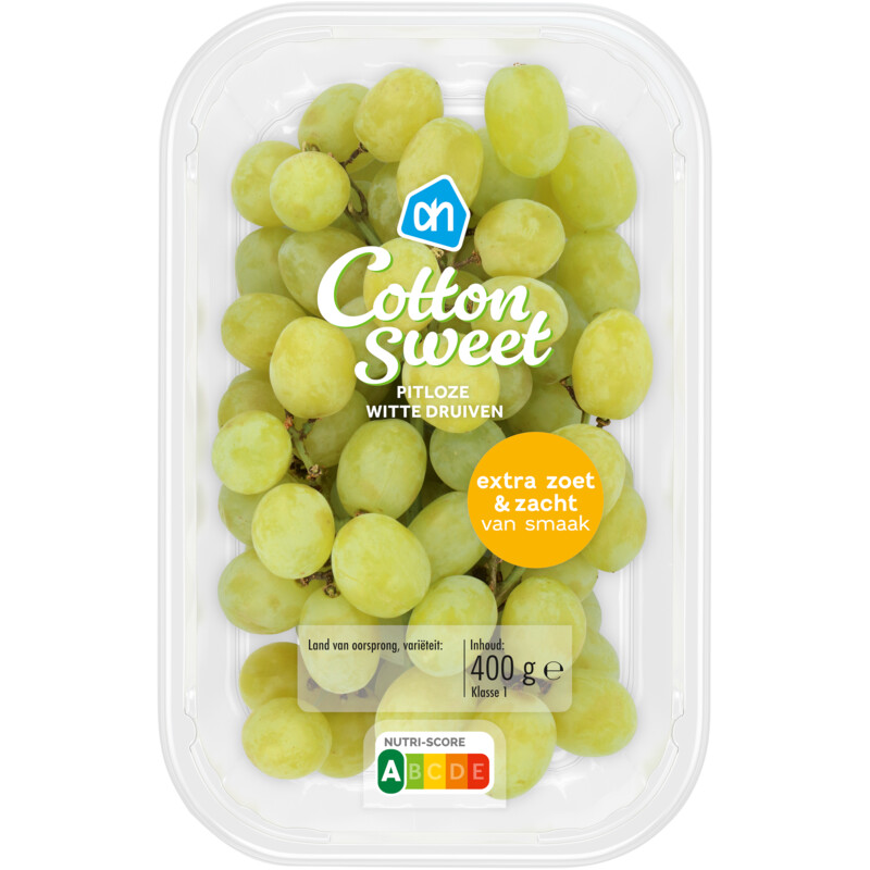 Een afbeelding van AH Cotton sweet pitloze witte druiven