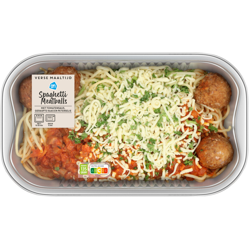Een afbeelding van AH Verse maaltijd spaghetti meatballs