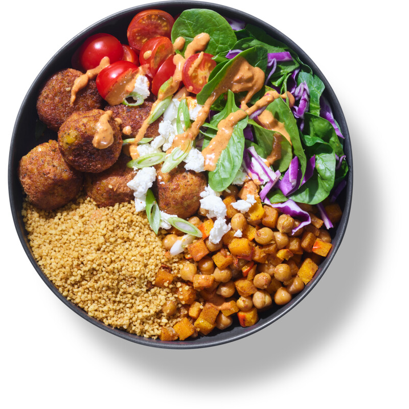 Een afbeelding van AH Gesneden verspakket falafel bowl