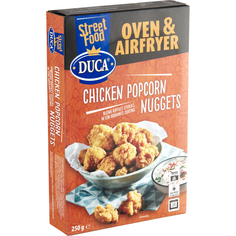 Een afbeelding van Duca Chicken popcorn nuggets