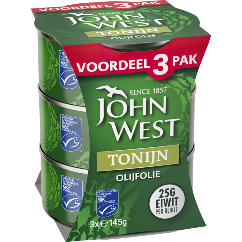 Een afbeelding van John West Tonijn in olijfolie 3-pack