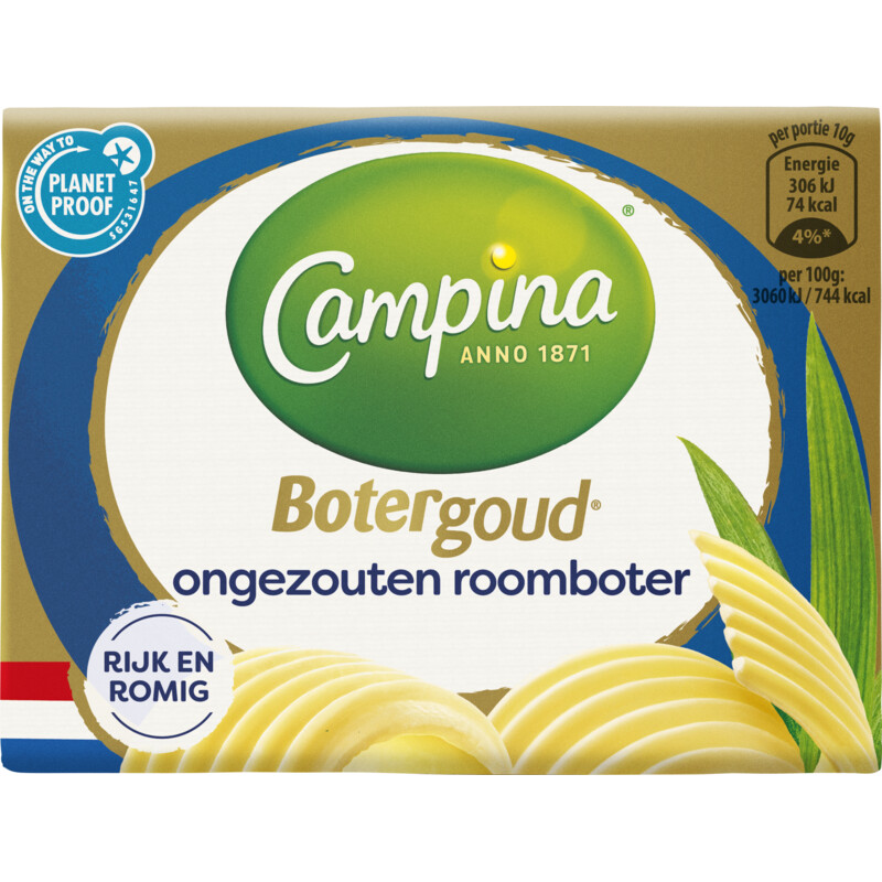 Een afbeelding van Campina Botergoud ongezouten roomboter