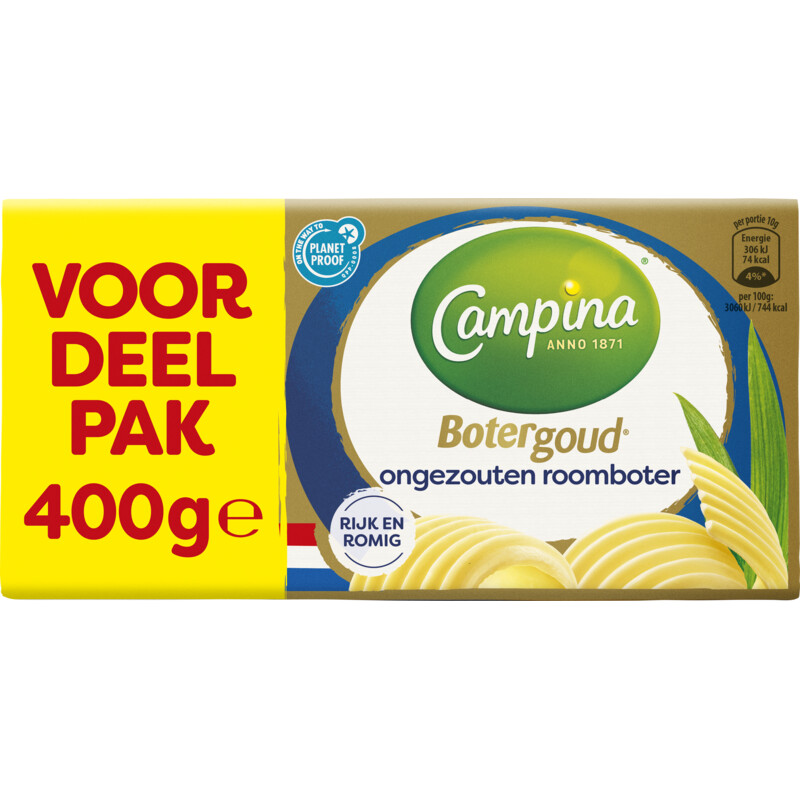 Een afbeelding van Campina Botergoud roomboter ongezouten voordeel