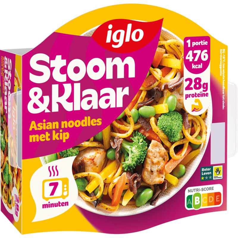 Een afbeelding van Iglo Stoom & klaar Asian noodles met kip