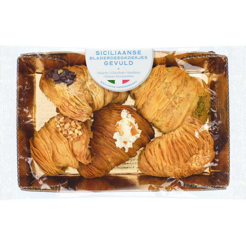Een afbeelding van Fratelli Siciliani Siciliaanse bladerdeegkoekjes gevuld