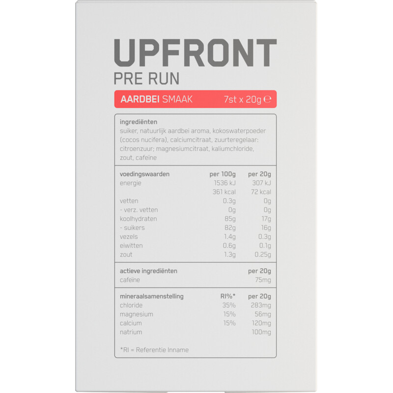 Een afbeelding van Upfront Pre run aardbei smaak
