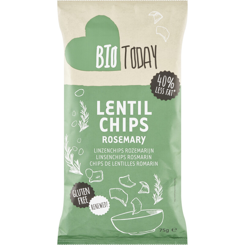 Een afbeelding van BioToday Linzen chips rozemarijn